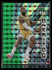 LeBron James 2022-23 Panini Mosaic #3 Give and Go Mosaic Green Lakers
