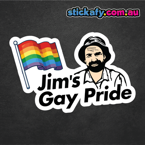 Jim's Gay Pride Sticker Decal Funny 4x4 4WD Ute Tradie Car Aussie Pet - Picture 3 of 3