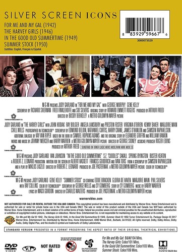 Judy Garland  - Silver Screen Icons - 4 Full Length features - New DVD - Picture 2 of 2