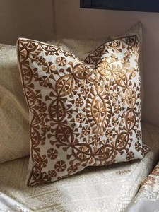 Moroccan Pillow Brown Pillow Embroidery Handmade Dorm Pillow