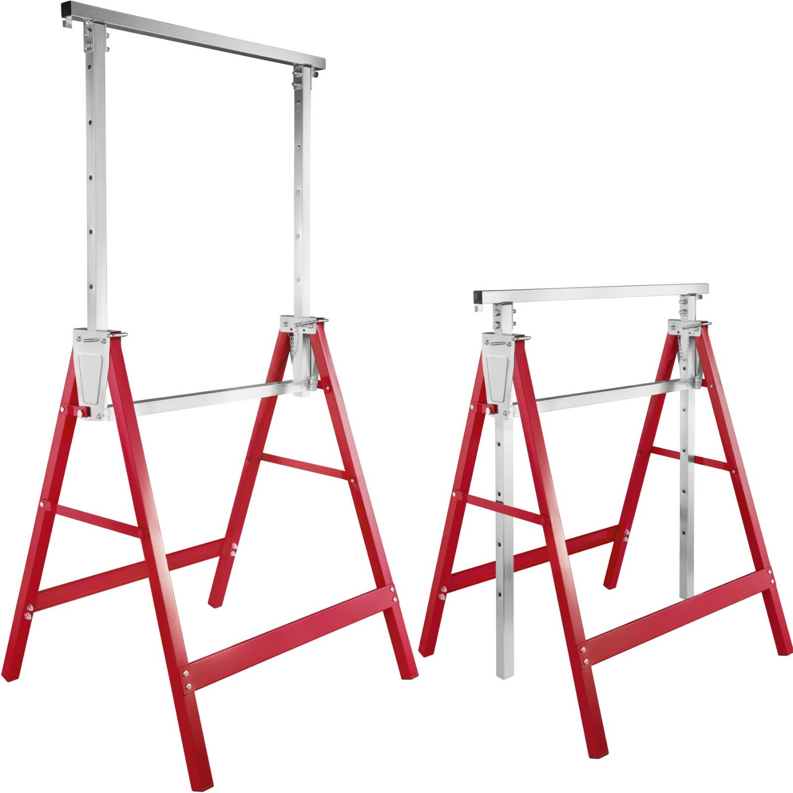 Caballete de trabajo telesc/ópico plegable de metal con altura regulable de 80 a 130 cm y hasta 150 kg para casa edificios almac/én taller Aufun jard/ín