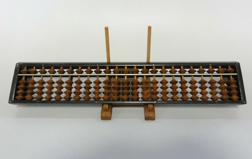 #04 Japanese Vintage Wooden Abacus Soroban Calculator 5 beads 23 Column - Picture 1 of 8