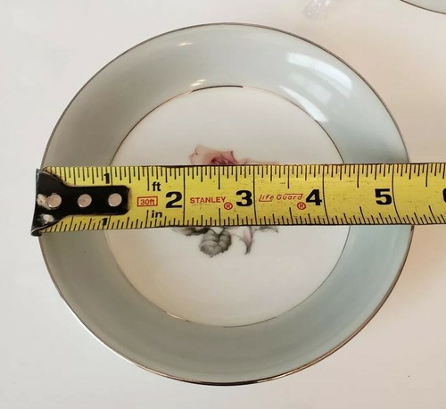 Juego de 3 piezas de colección Halsey China Damasco rosa ensalada plato salsa plato - Imagen 6 de 6
