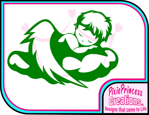 Angel Cherub Sleeping Sticker A Vinyl Car Wall Art Poster Laptop Window Decal - Picture 6 of 11