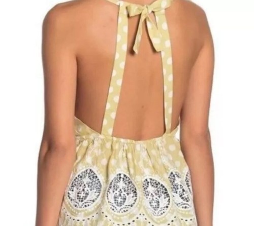 Free People Small Lunch Date Later Tuffo Halter Top Citron Combo Nuovo con etichette Prezzo al pubblico consigliato dal produttore $98 - Foto 2 di 7