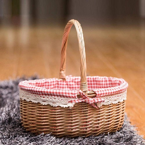 Wicker Basket Gift Baskets Empty Oval Willow Woven Picnic Basket with8642 - Bild 4 von 7