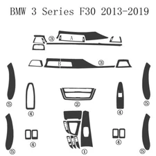 For BMW 3 Series F30 2013-2019 3D Carbon Fiber Pattern Interior DIY Trim Decals