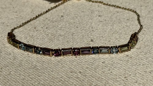 Nuevo Hermoso Brazalete Bolo Deslizante Piedras Multicolor Plata Esterlina 925 EFFY #5 - Imagen 13 de 13
