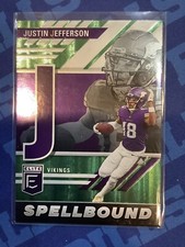 Justin Jefferson 2023 Panini Donruss Elite Spellbound Green “J” Card Vikings🔥