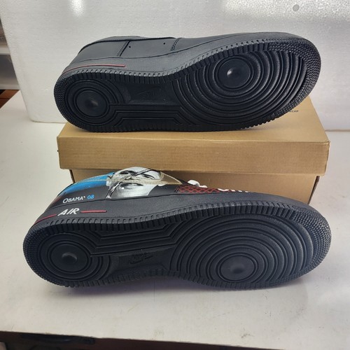 Black Nike Air Force One 2008 Obama "CHANGE" US Size 12 Sneakers NEW IN BOX - Picture 12 of 14