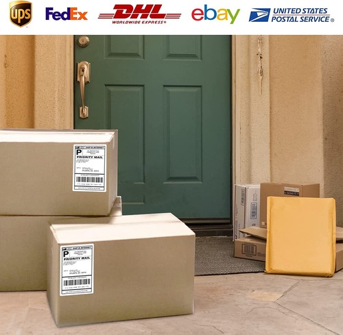 200-1000 Shipping Labels Rounded 8.5x5.5 Half Sheet 2 Per Sheet Self Adhesive - Picture 2 of 7