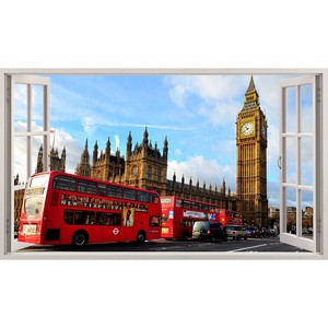 Details About Wall Stickers London Big Ben Red Bus Tour Bedroom Girls Boys Living Room F434
