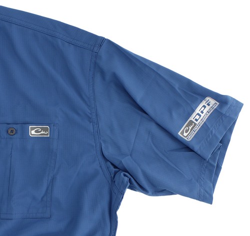 Camisa de pesca Drake DPF Performance para hombre malla con paneles, manga corta con botones - Imagen 7 de 15