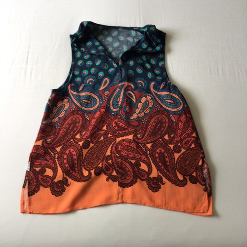 Womens Topshop Sleeveless Top Multicoloured Summer Boho Festival UK 8 GC - Picture 7 of 12