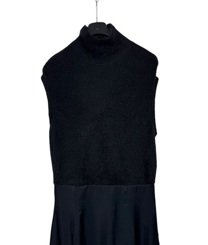 Amaya Arzuaga Satin Dress Mohair Turtleneck Sleeveless - Picture 11 of 14