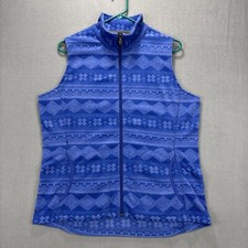Woolrich Sapphire Fair Isle Full Zip Winter Fleece Vest 18547 Womens Large Soft