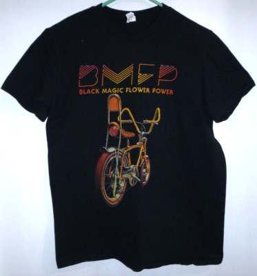 Black Magic Flower Power Band Bicycle Tee Black T-Shirt Mens Size Medium