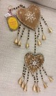 Jaipur WOOD HEART BEADED METAL WIND CHIME 13 Bells Garden Yard Hanging Décor NEW