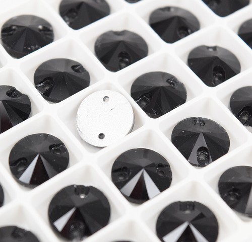 100 pcs Sew On Crystal Flat back Round Faceted Color Glass Rhinestone Jewels - Picture 6 of 18