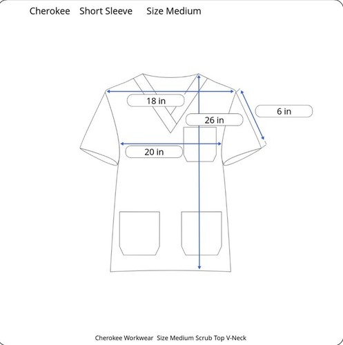 Cherokee Women's Medium Workwear Easy Care Scrub Top V-neck New with Tags - Picture 10 of 11