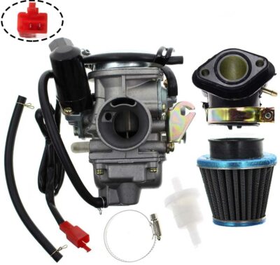PD24J Carburetor for GY6 125cc 150cc Go Kart Scooter 152QMI 157QMJ w// Air Filter