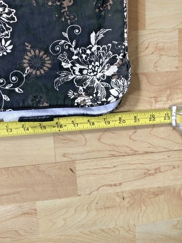 Ah Goo Baby Stroller Blanket Earth Pattern Black White Cotton Minky 41"x30" EUC - Picture 9 of 11