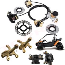 Go Kart 4 Stud Front Wheel Hub Steering Spindle Brake Caliper Rotor ATV Quad UTV