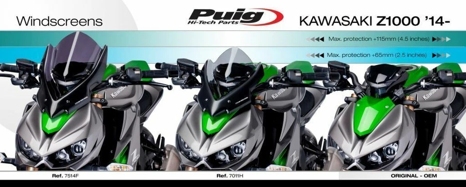 Luz parabrisas pantalla Puig Touring humo Kawasaki Z 1000 R 2017 - 2021 Foto 2 de 3