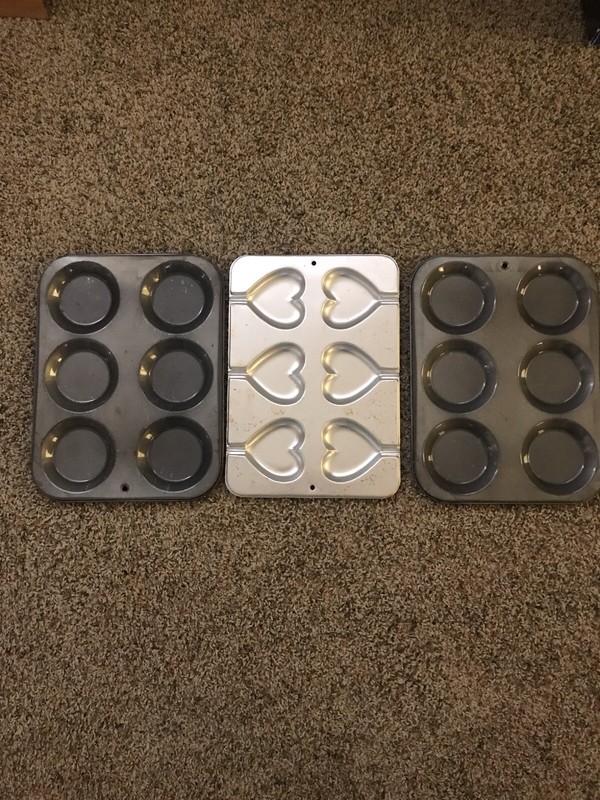 3 Specialty Baking Trays including heart shaped cookie pop tray