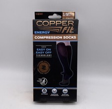 New Copper Fit Easy On Off Knee High Compression Socks Size S M NIB