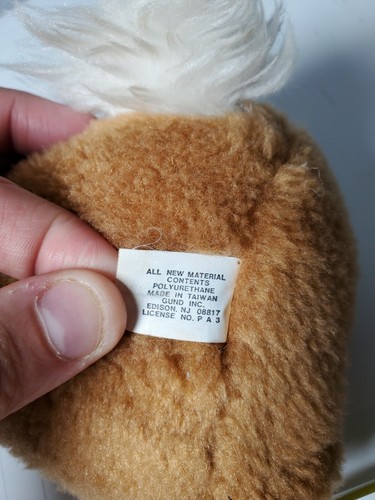 Peluche de Pascua vintage 1980 Bunny Rabbit Gund marrón gris primavera 13" - Imagen 8 de 9