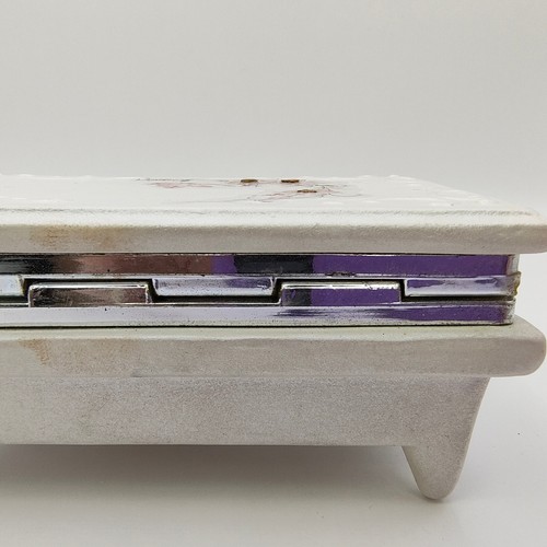 Joyero de baratija de piano Berger vintage con bisagras hecho en Italia flores mariposa - Imagen 19 de 24