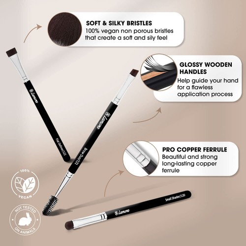 Eyebrow Brush - Duo Eye Brow Spoolie - Angled Eyeshadow Eyeliner - Precision ... - Picture 3 of 9