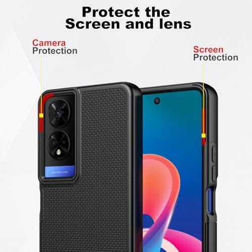 Für TCL 50 XE 5G Hülle, TCL 50 XE Nxtpaper Handyhülle, rutschfeste Textur & Schwarz - Bild 8 von 8