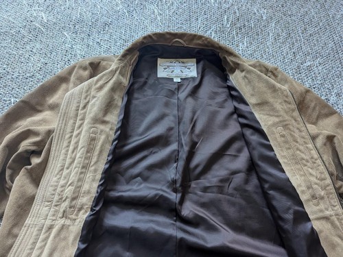 vintage BANANA REPUBLIC split suede COWHIDE leather jacket XL brown motorcycle - Picture 8 of 9
