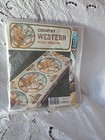 Vintage County Western Plastic Party Table Cover Or Wall Hanging 76"X 42"