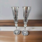 Gorham Amore Hearts Toasting Champagne Flute Glasses Pair Wedding Valentine Day