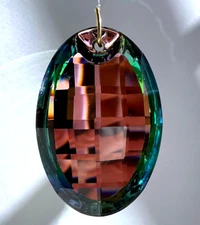 50mm Asfour Oval Matrix VM Crystal Pendant Prism Suncatcher 2"