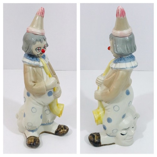 Estatuilla de circo payaso de colección porcelana cerámica sajonero pintado a mano retro - Imagen 7 de 12
