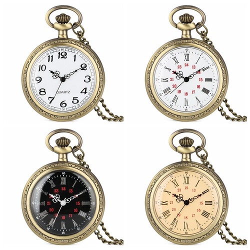Vintage Quartz Pocket Watch Men Women Antique Open Face Steampunk Gift Trendy - Bild 1 von 17