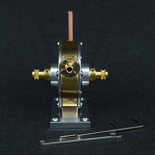 Mini Live Steam Turbine Engine JT-I Model, 20,000 RPM, Brass & Aluminum - Photo 7 sur 14