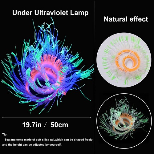 4x Aquarium Decor Landscaping Glowing Coral Fish Tank Coral Sea Anemone Ornament - Picture 2 of 7
