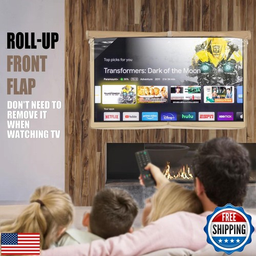 IC ICLOVER 65 inch Outdoor TV Cover for Slim TVs, 3 Side Full Zipper Access E - Picture 5 of 5