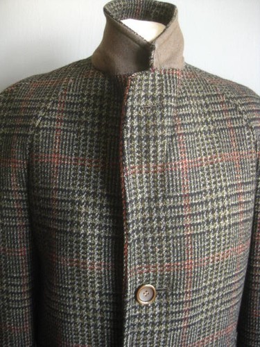 Vintage wool trench COAT small 38 40 pure 100% tweed WEST OF ENGLAND HODGES lux - Picture 2 of 24
