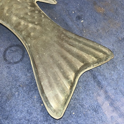 Vintage 26" Copper Natural Weathered Large Fish For Weathervane - Picture 8 of 12