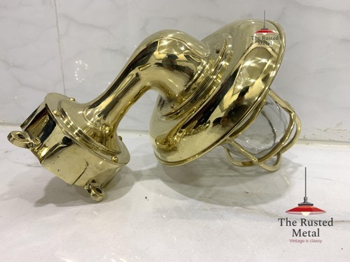 Brass Wall Mount Light Fixture with Junction Box | Nautical Outdoor Decor 5 Pcs - Picture 6 of 9