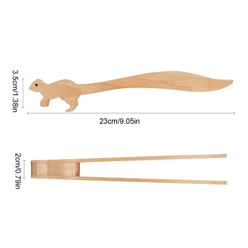 Heat-Resistant Wooden Toaster Tongs - Multipurpose Bamboo Kitchen Utensils - Picture 4 of 12