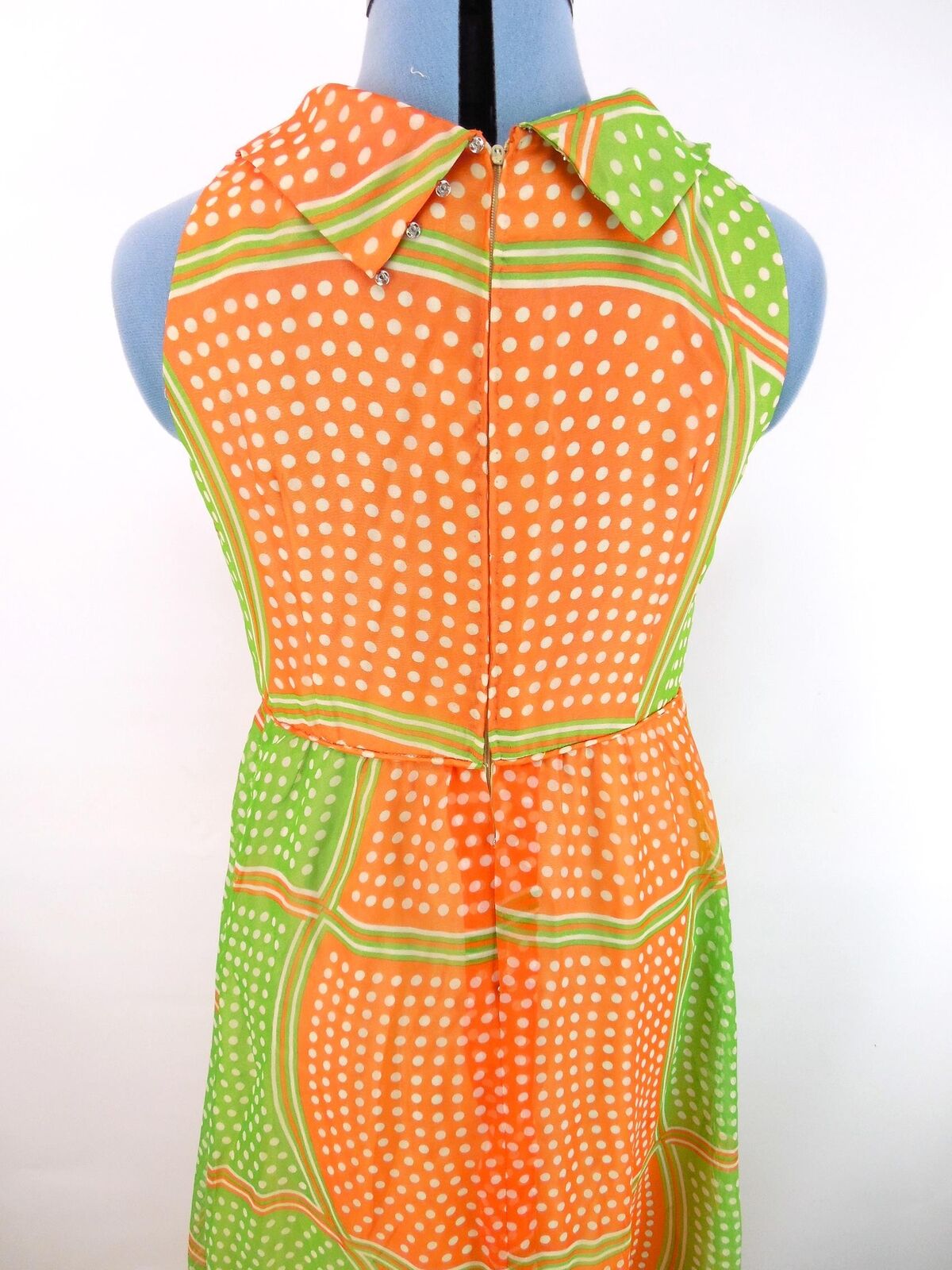 Vtg R J Paras Haute Couture Manila Orange Green P… - image 8