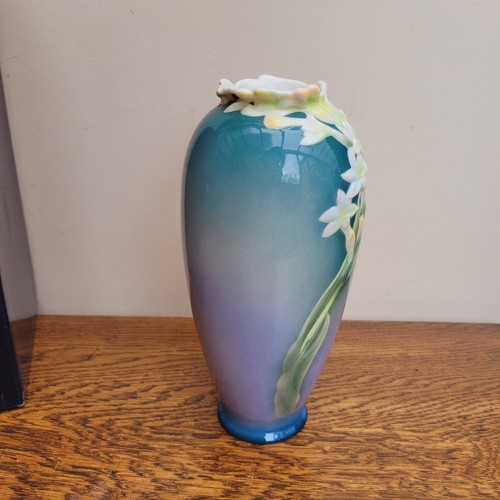 Franz Porcelain Vase Tuberose Flowers XP1893 BOXED - Picture 4 of 8