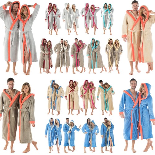 Kapuzen Bademantel Fleece lang Damen Herren Flausch Morgenmantel Ohio CelinaTex - Bild 1 von 112